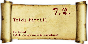 Toldy Mirtill névjegykártya